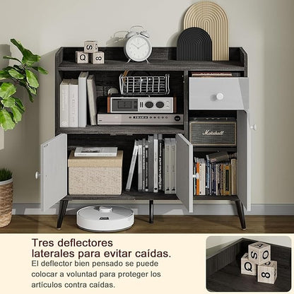 Mueble Multiusos Moderno – Cocina, Sala o Recámara, con Cajones y Puertas, Estilo Elegante, 90x30x83 cm