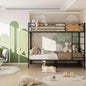 Litera de Metal Negra – Cama Alta con Barandilla y Escalera, Fuerte y Estable, para 1 Persona por Nivel, Individual o Matrimonial, 200×106×160 CM