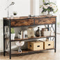 Credenza Recibidor Simple Hogar – Mesa Consola con 2 Cajones y Estantes Dobles para Sala, Pasillo o Entrada