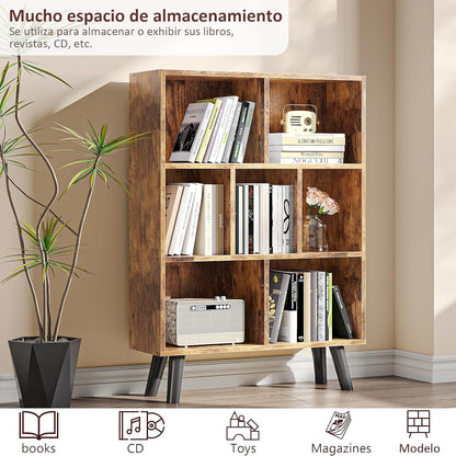 Cube Librero, 3 Capas 7 Celdas Estante Organizador con Patas, Librero Organizador Grande, Librero Minimalista Adecuado para Dormitorio, Sala de Estar, Oficina Esperar