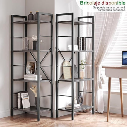 Librero Grande Minimalista 3 Anchos x 4 Alturas – 11 Estantes Abiertos, Organizador y Estantería de Madera 158×26×140CM