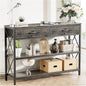 Credenza Recibidor Simple Hogar – Mesa Consola con 2 Cajones y Estantes Dobles para Sala, Pasillo o Entrada