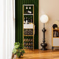 Estante de Vino de 1.7 m para Piso con Cajón y Bolsillos Laterales | Rack para Botellas y Barra de Vinos Moderna
