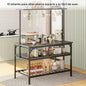Mueble de Cocina 3 Niveles – Isla de Cocina con Tablero de Madera, 10 Ganchos, Agarradera y Fácil de Montar (120x60 cm)