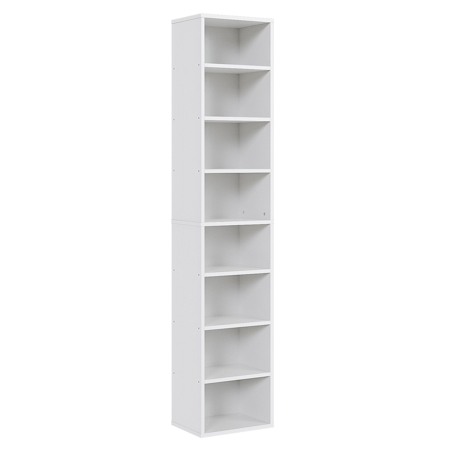 Biblioteca Alta 8 Niveles 180cm – Estantería Minimalista de Madera con Soporte de Pared, Ideal para Sala, Cocina y Baño