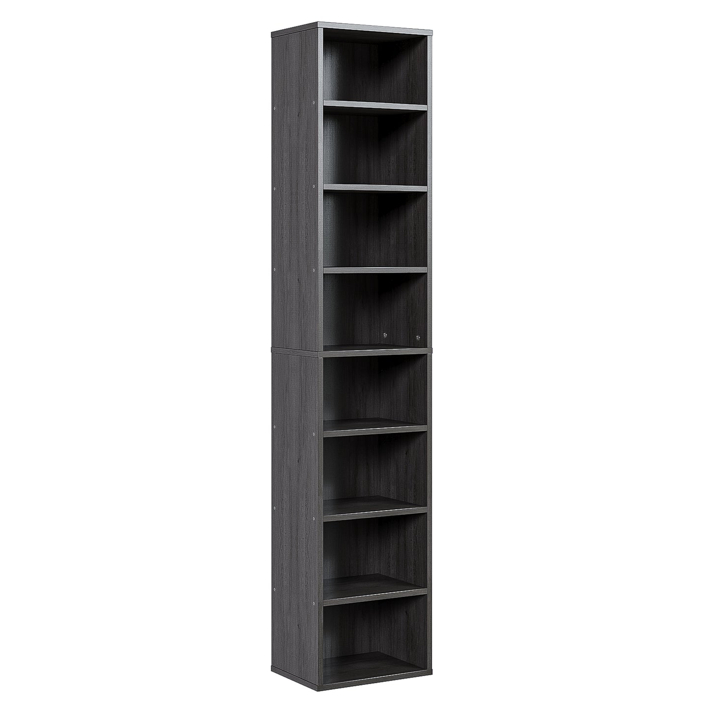 Biblioteca Alta 8 Niveles 180cm – Estantería Minimalista de Madera con Soporte de Pared, Ideal para Sala, Cocina y Baño