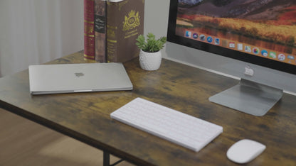Escritorio Minimalista,Fácil de armar Escritorio Gamer,Escritorio para computadora de Color Retro de 120 * 60 CM Que Puede Transportar Pantallas duales.